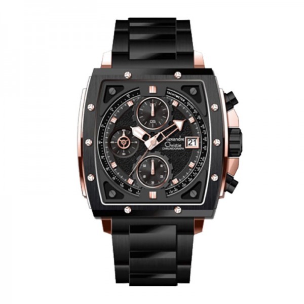 Alexandre Christie AC 6376 Rosegold Black Man MCBBRBA